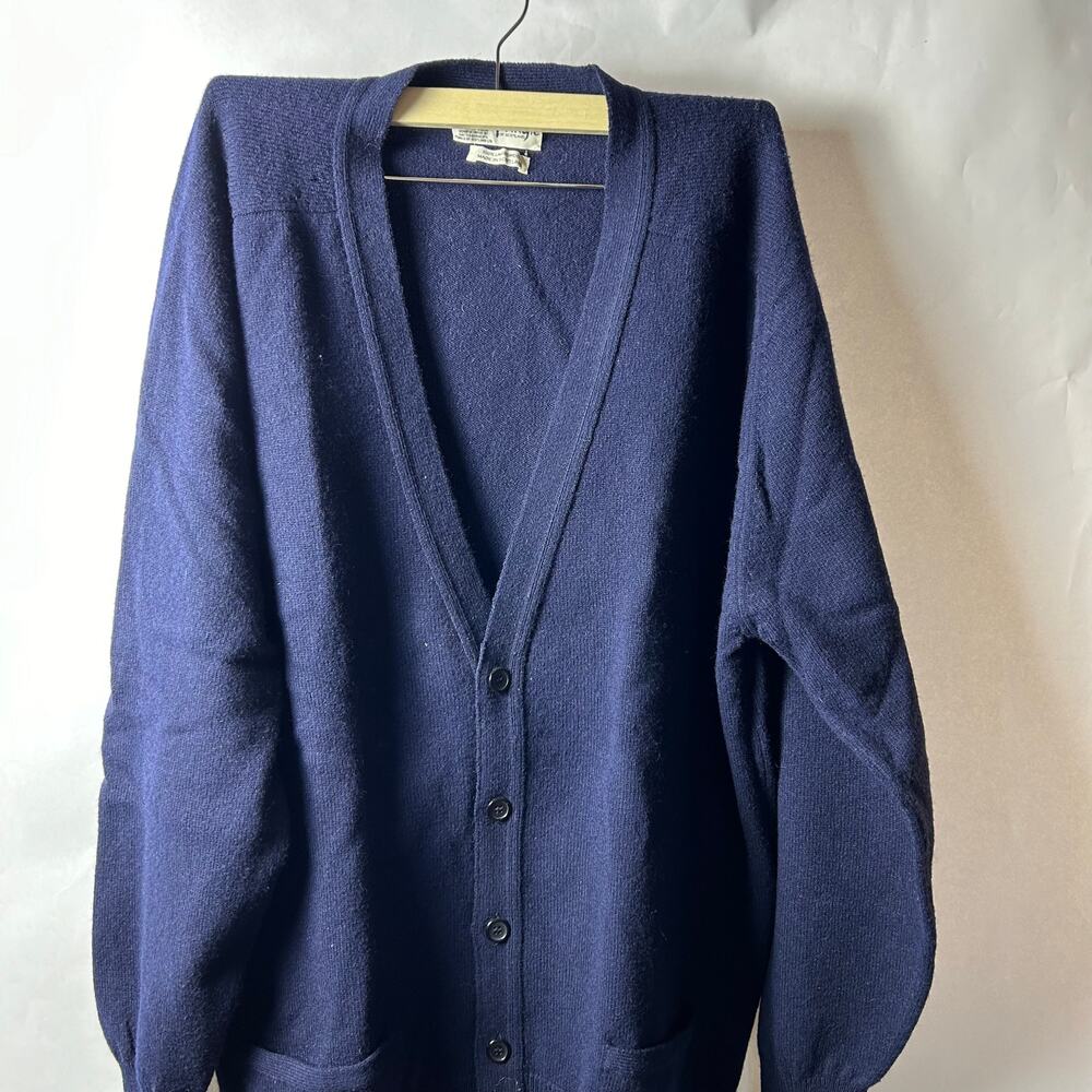 Navy Blue Sweater Pringle Lambswool Scotland